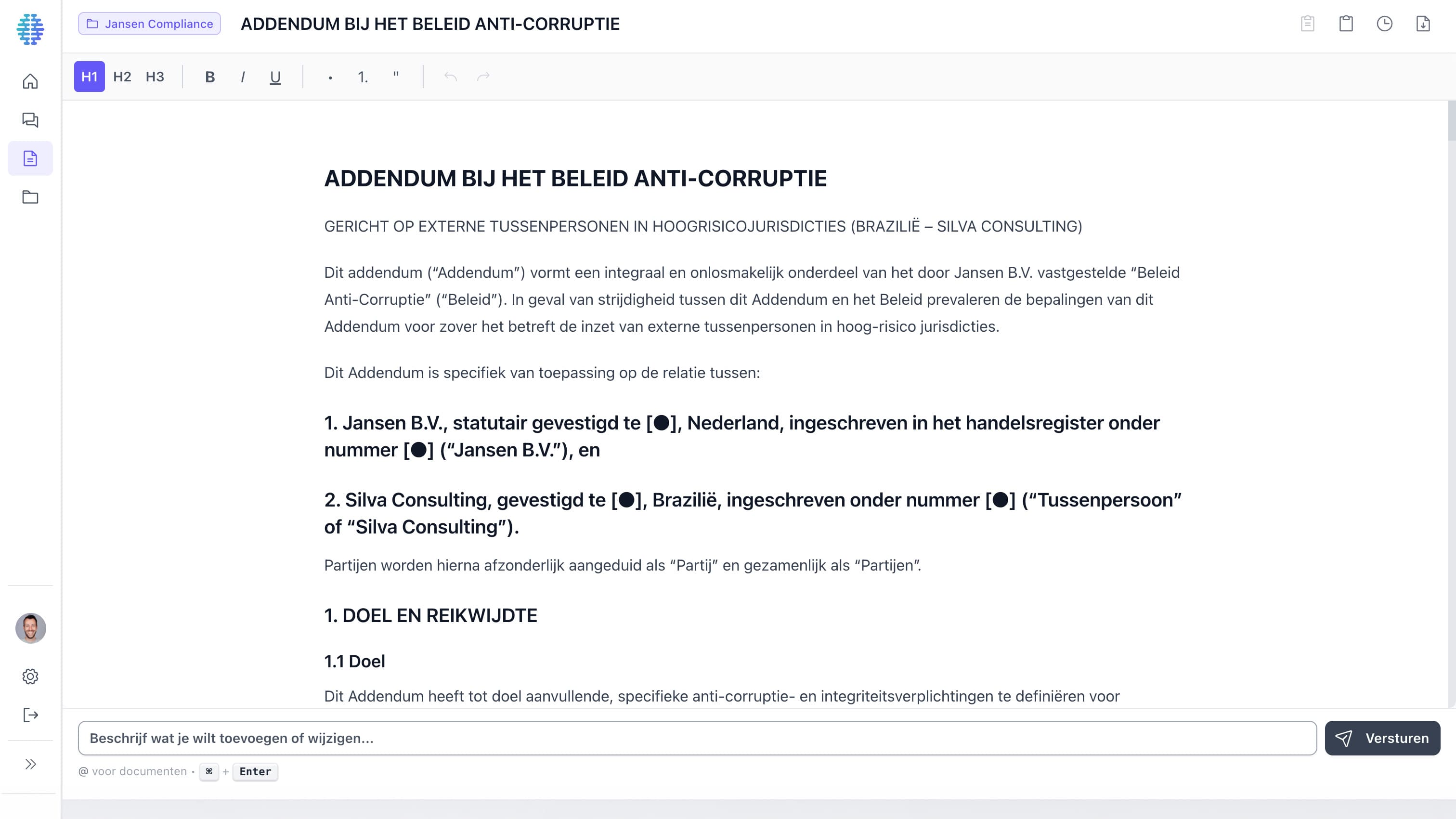 Lexboost V2 AI documentcreatie editor
